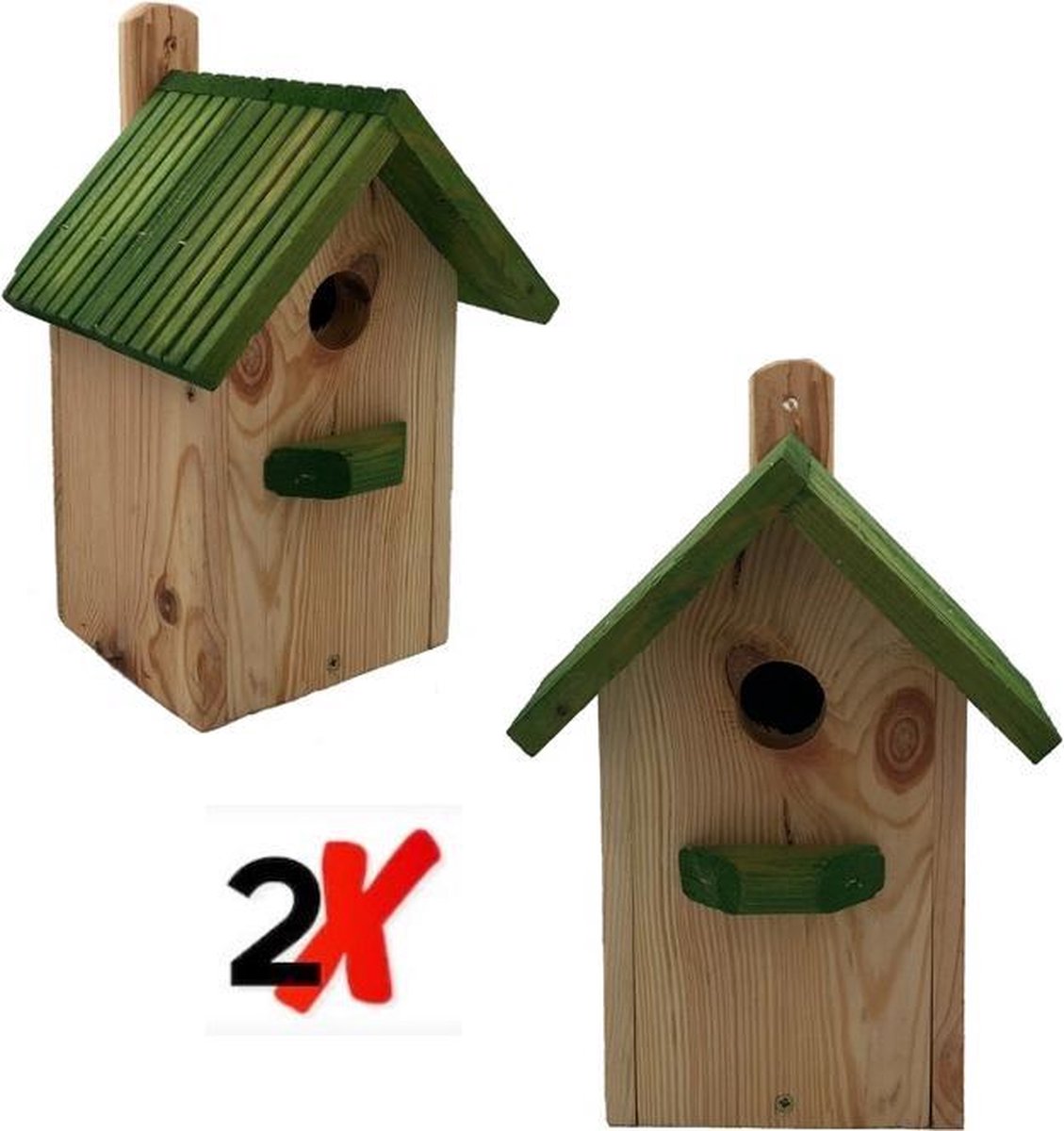 GARDEN SPIRIT 2x Vogelhuisje Boswachtershuisje - Nestkast 12 x 13 x 30