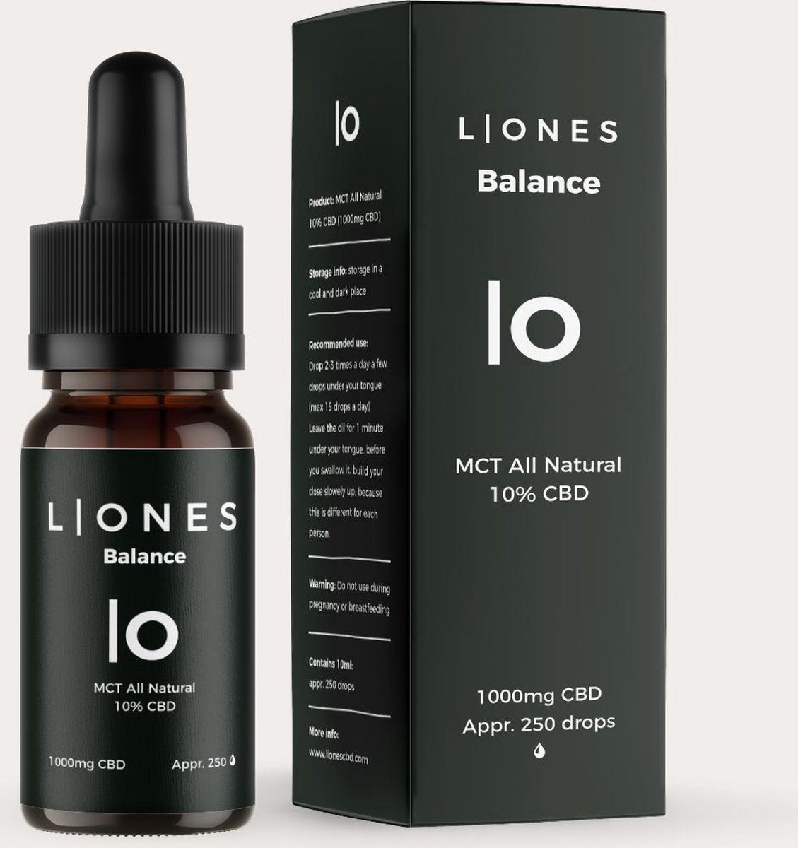 CBD Olie 10 Procent (10% / 1.000 mg CBD) - 10ml - Balance Collectie - LIONES