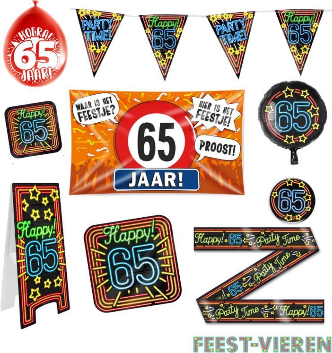 65 jaar verjaardag versiering pakket XL