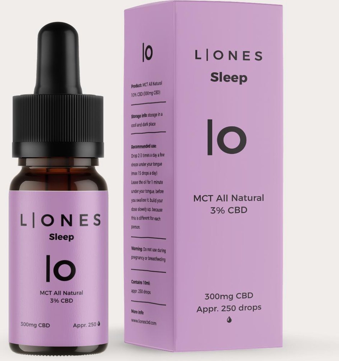 CBD Olie  (3% / 300 mg CBD) - 10ml - Sleep Collectie - LIONES