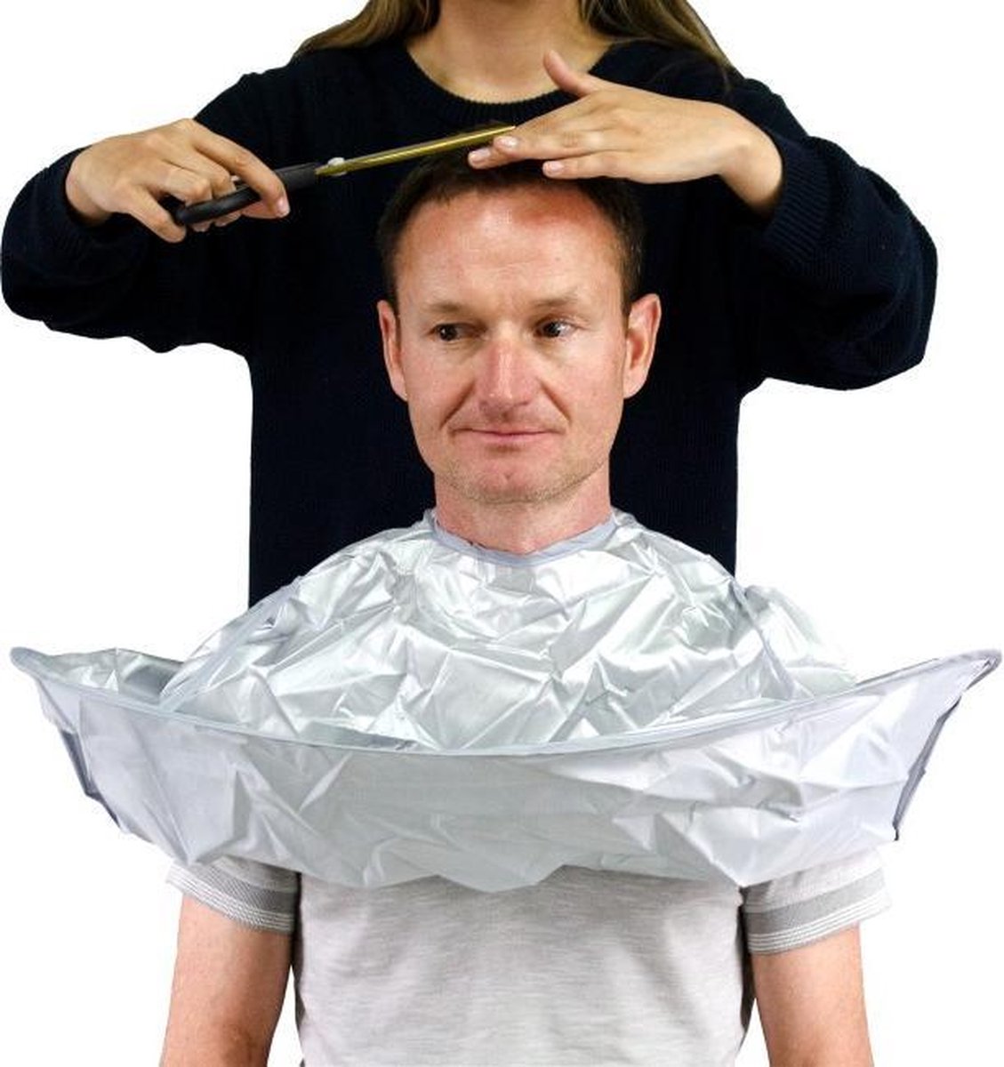 Kappers haaropvang cape - Kapmantel - barber cape - thuiskappers - scheerschort