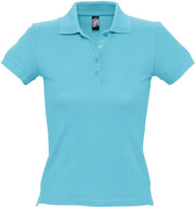 SOLS Vrouwen/dames Mensen Pique Korte Mouw Katoenen Poloshirt (Blauw Atol)