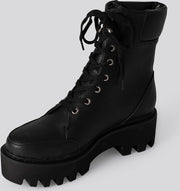 NA-KD High Profile Lace Up Vrouwen Laarzen - Black - Maat 36