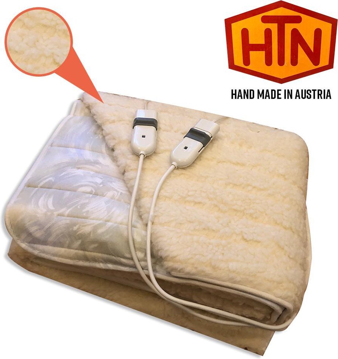 HTN Elektrisch Verwarmingsdeken 2-persoons - 150 x 140 - Katoen + Teddy - Type 2-150 III Te