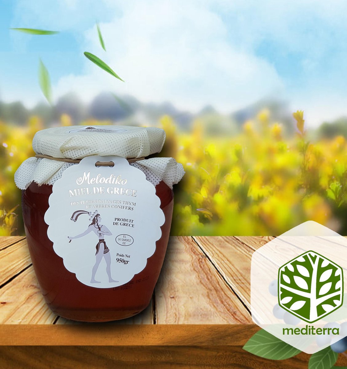Melodiko Griekse Honing Miel de Grece 950gr.