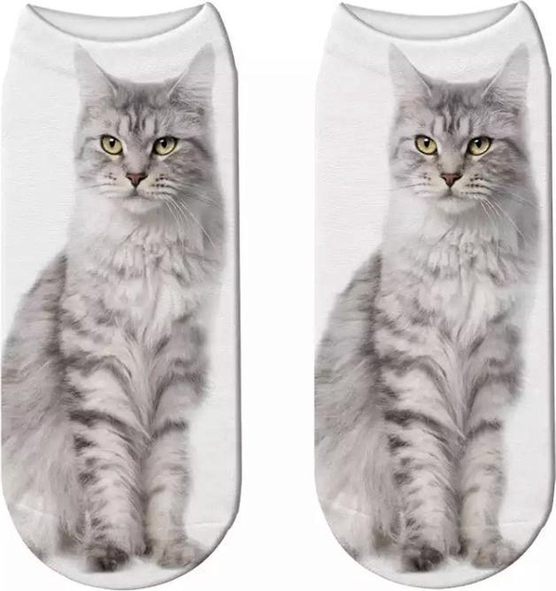 Enkelsokken Kat - kattensokken - fotoprint enkelsokken - Unisex - Maat 36-41