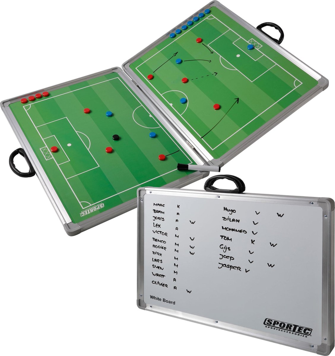 Opvouwbaar magnetisch coachbord - VOETBAL