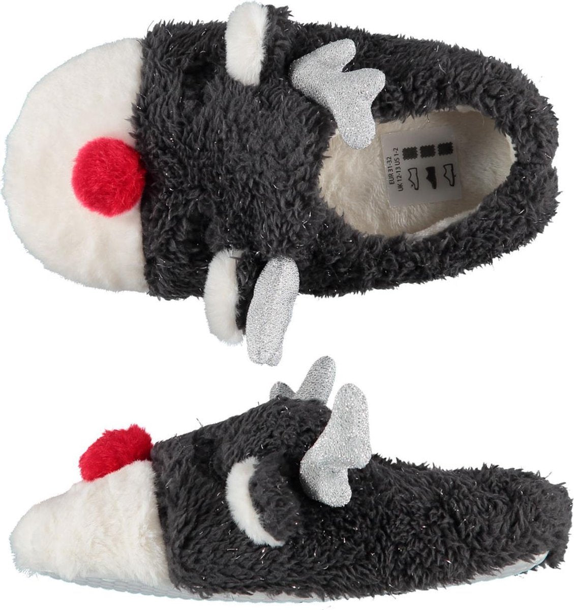 Apollo Meisjes Huisslippers X-Mas - Grijs - Maat 31/32