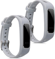 kwmobile 2x horlogeband voor Honor Band 3e - siliconen band voor fitnesstracker - grijs