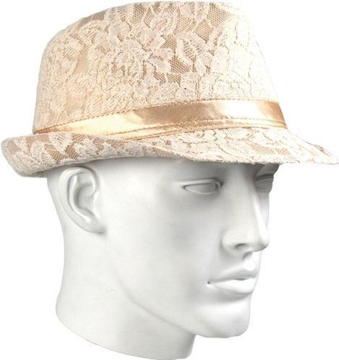 Luxe trilby hoedje met kant