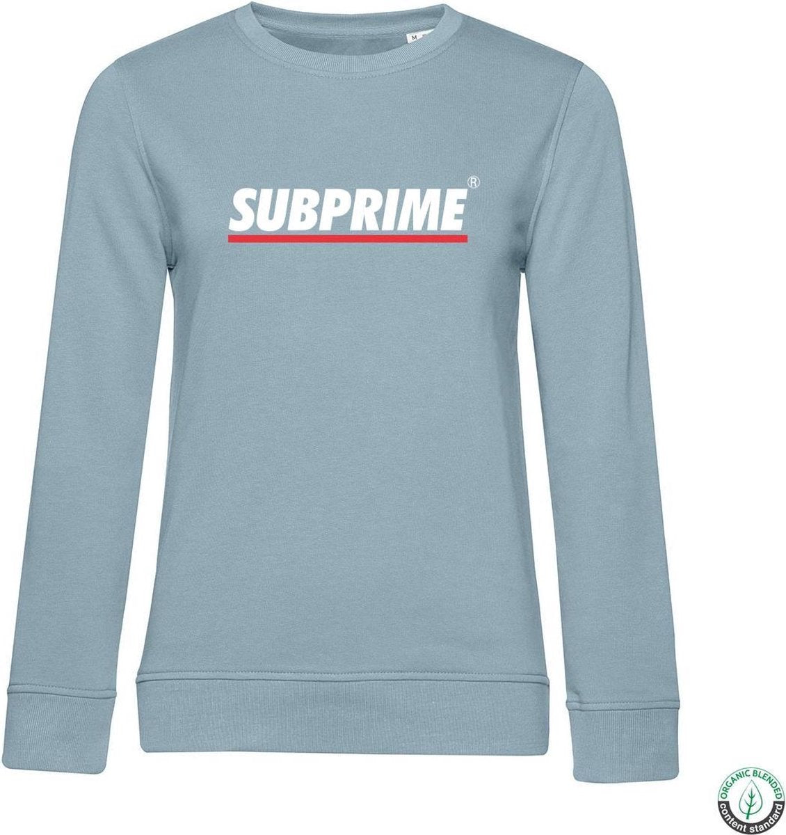 Subprime - Dames Sweaters Sweater Stripe Sky Blue - Blauw - Maat XL