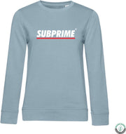 Subprime - Dames Sweaters Sweater Stripe Sky Blue - Blauw - Maat M