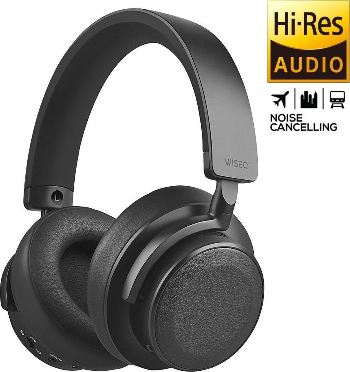 WISEQ ANCX100 - Noise Cancelling Koptelefoon | 98% Active Noise Cancelling | Bluetooth 5.0 aptX | Over-Ear | 30 uur batterij