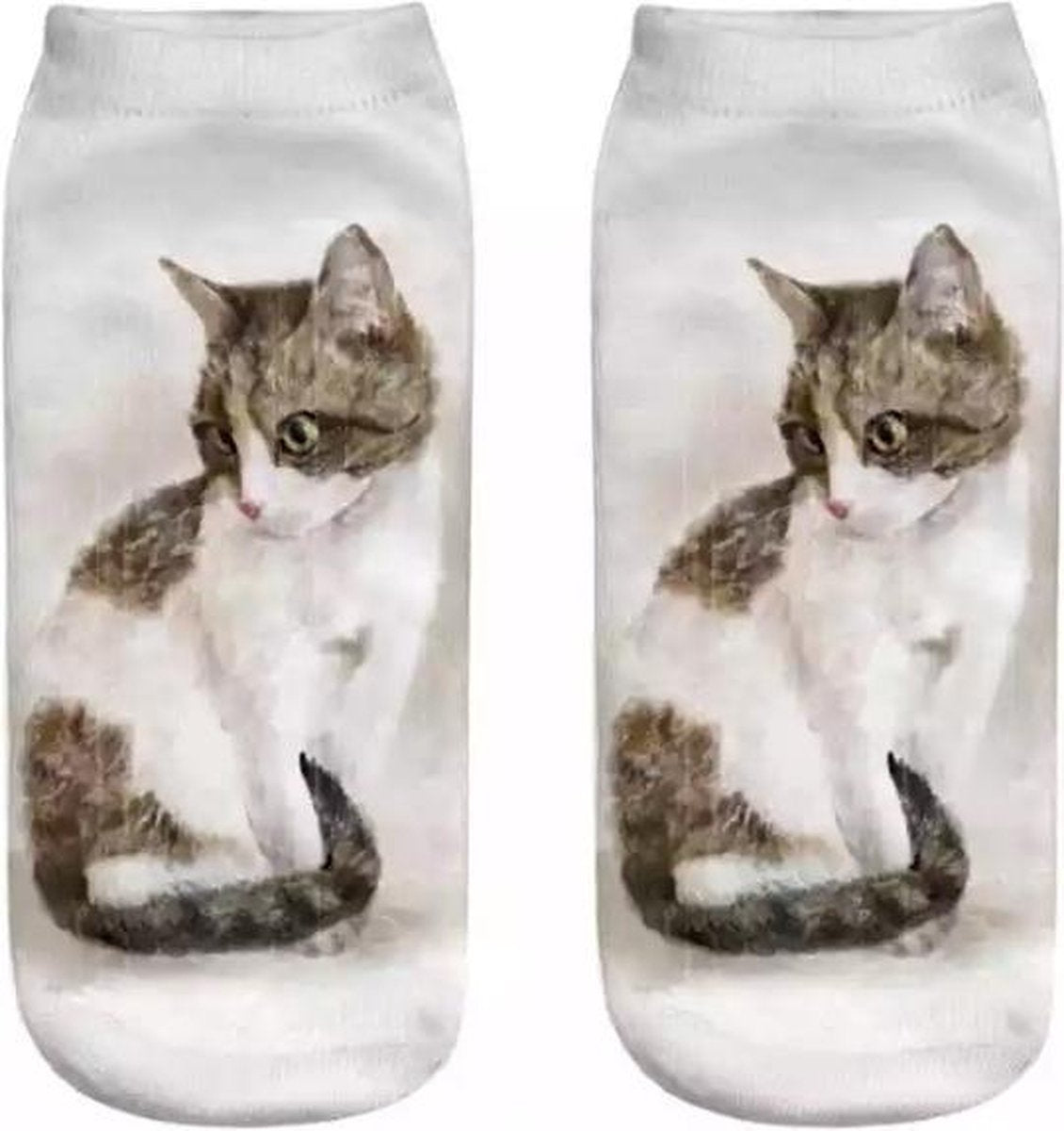 Enkelsokken Kat - kattensokken - fotoprint enkelsokken - Unisex - Maat 36-41
