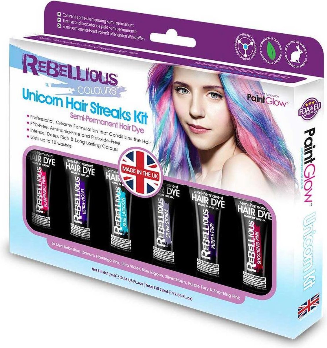 PaintGlow UNICORN HAIR STREAKS KIT