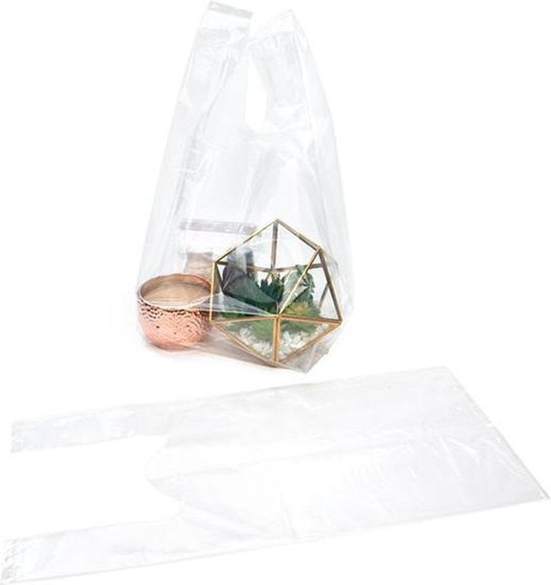 Plastic Draagtas Transparant 254x254x546cm (100 Stuks) [CHB3]
