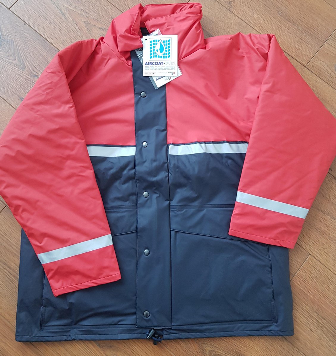 Regenjas Seyntex Terranova gevoerd marine/rood L