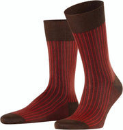 FALKE Oxford Stripe Sokken Heren 13379 -  5043 chocolate Heren - 39-40