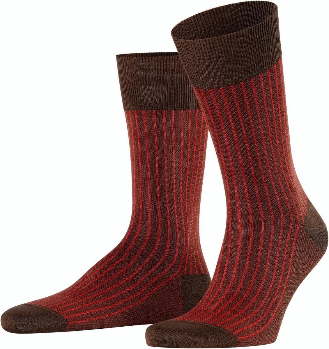 FALKE Oxford Stripe Sokken Heren 13379 -  5043 chocolate Heren - 39-40