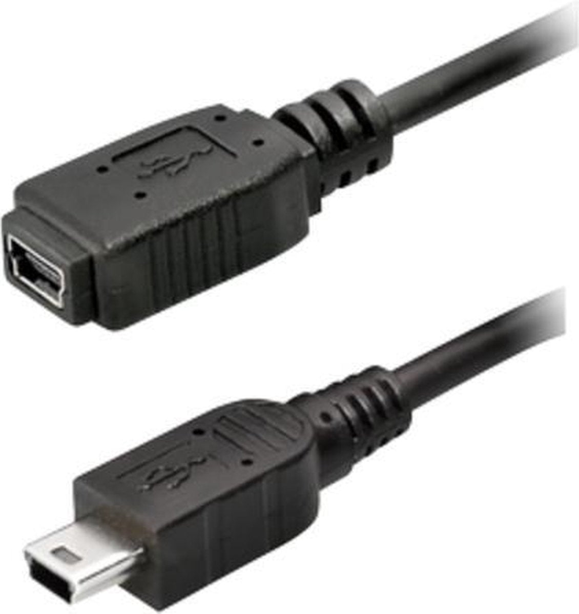 Transmedia USB Mini B naar USB Mini B verlengkabel - USB2.0 / tot 1A / zwart - 1