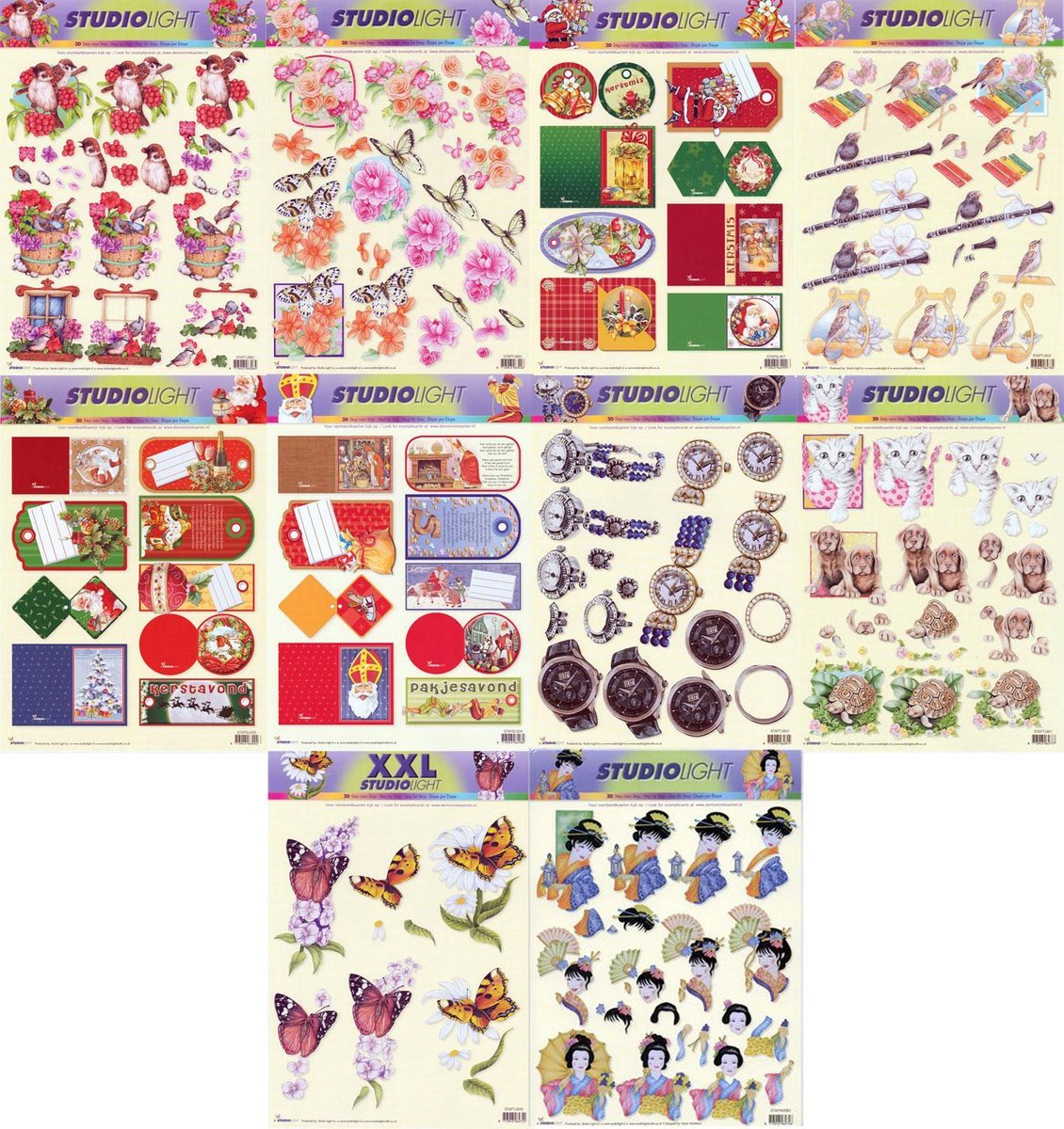 10x 3DA4 Knipvellen - Voor elk wat wils - Maak prachtige kaarten en fotoalbums