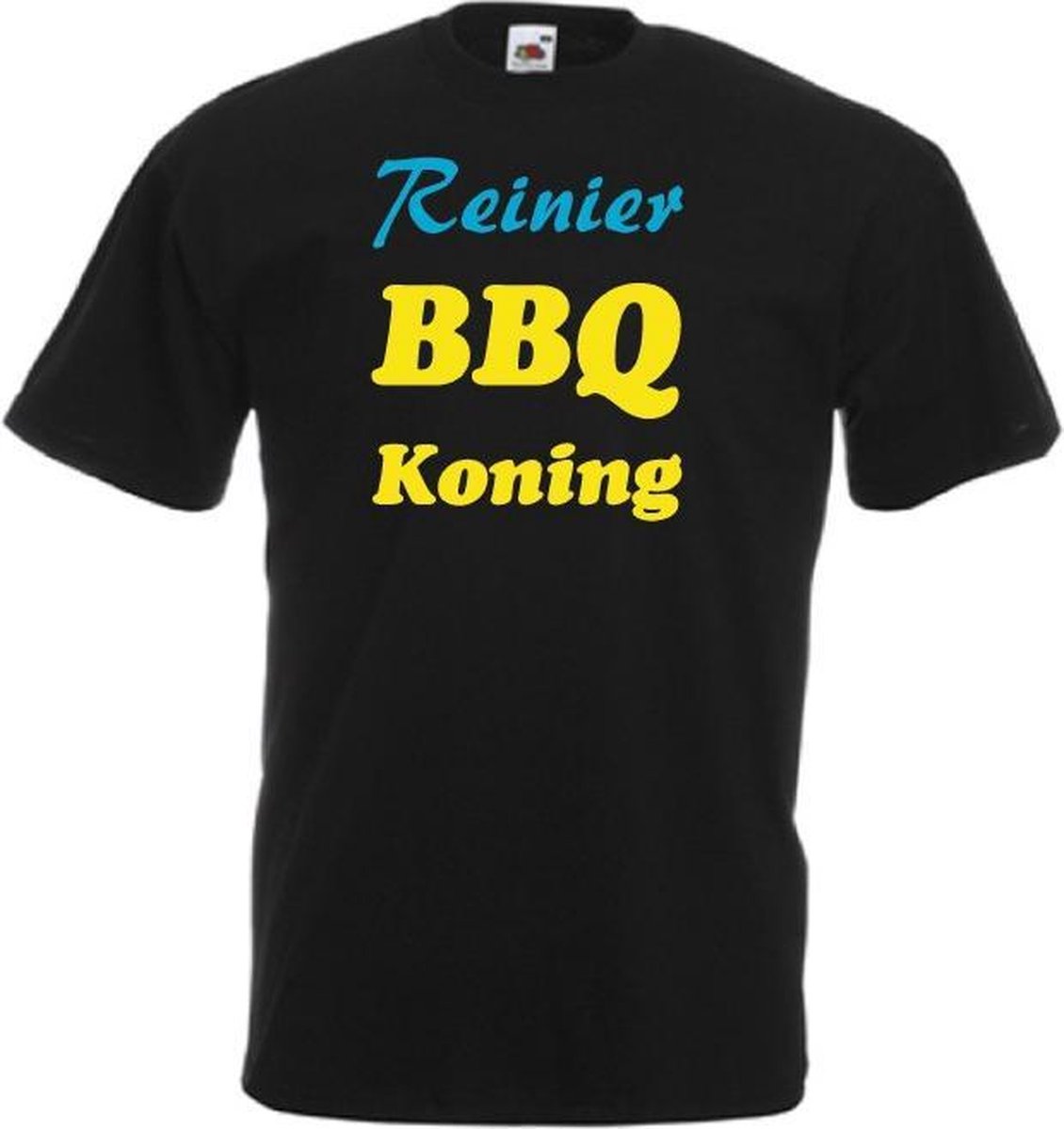 Mijncadeautje T-shirt BBQ Koning met voornaam  Heren ZWART (maat L)