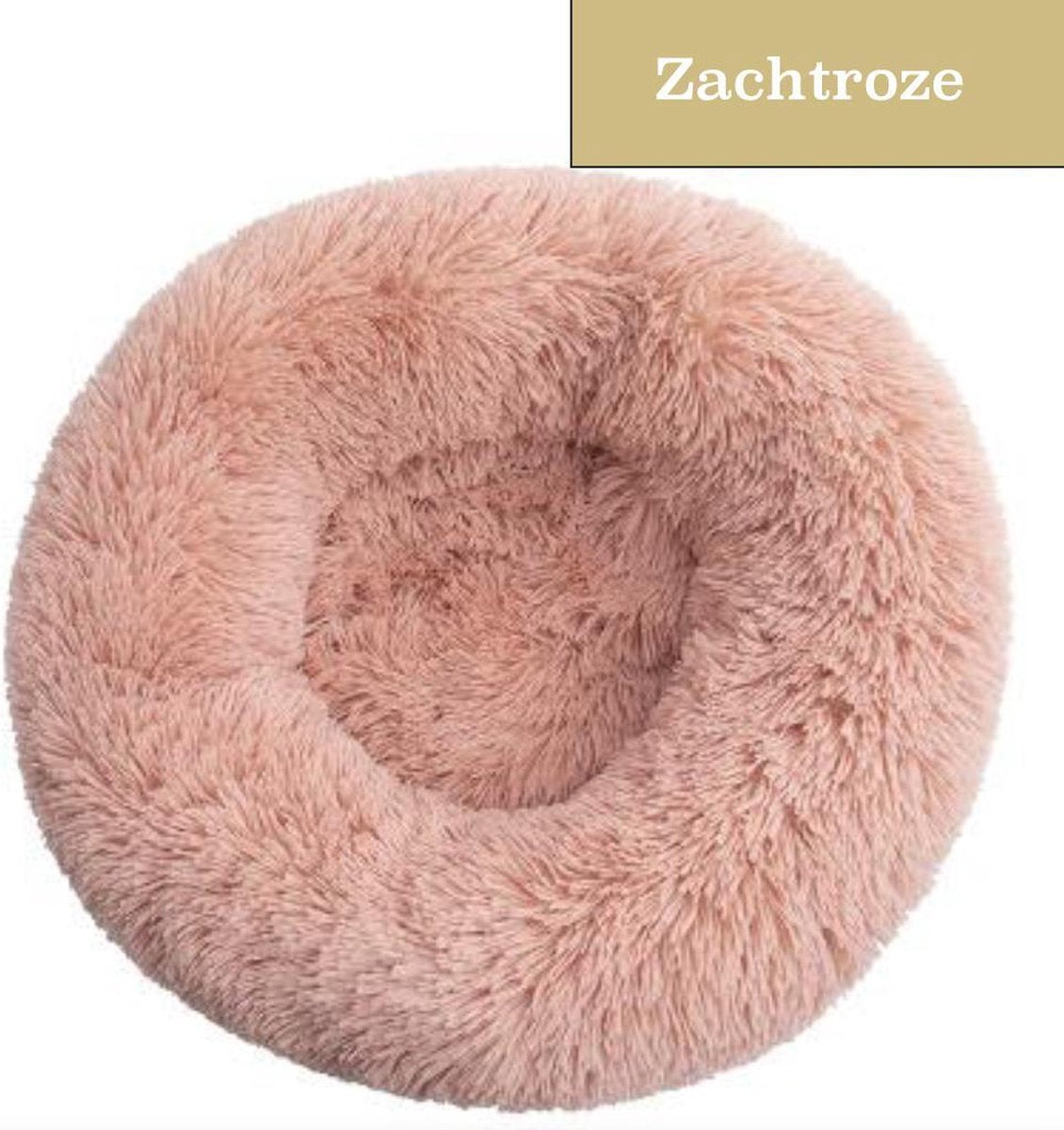 Fluffies - Donut Hondenmand M - Zachtroze - 70 CM - Zacht en Fluffy - Wasbaar en Antislip
