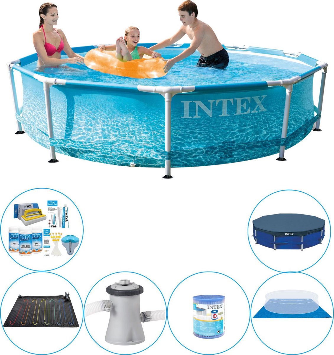 Intex Metal Frame Rond Strandzijde 305x76 cm - Zwembad Plus Accessoires