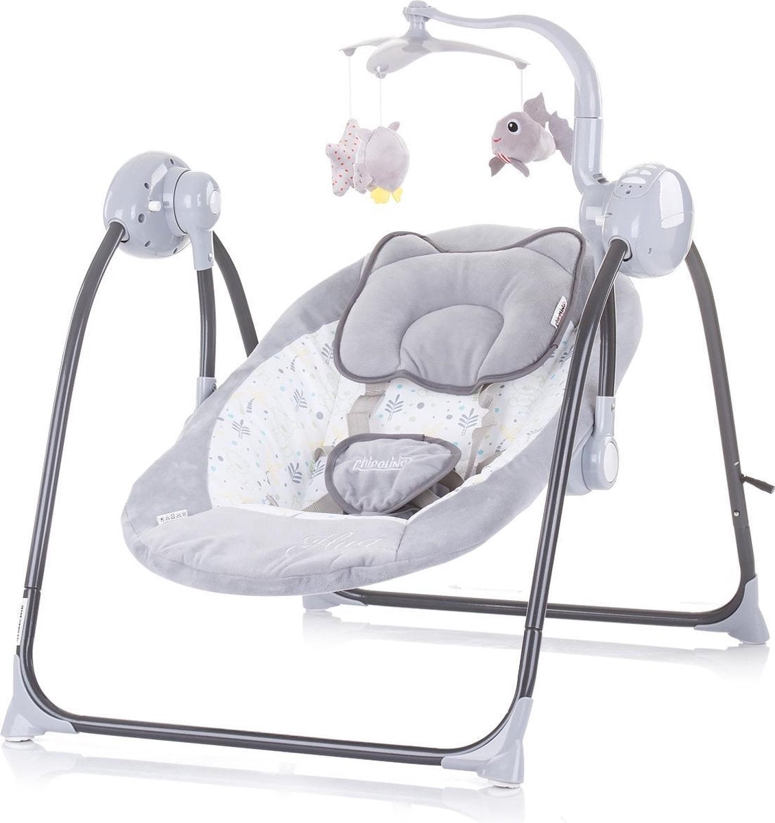 Elektrische babyschommel Chipolino Hug grijs mist