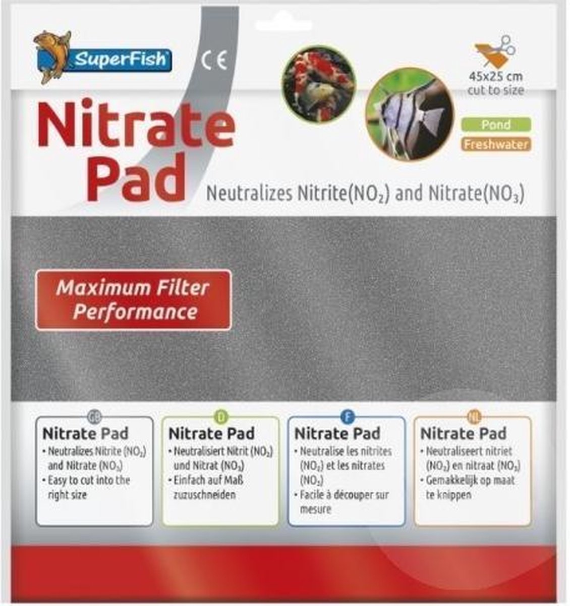 Nitratepad verwijdert nitraat op maat te knippen