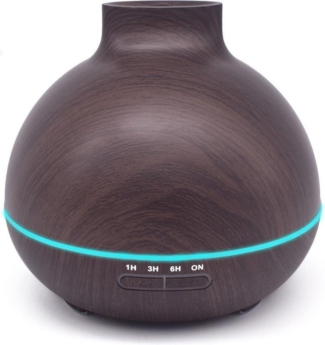 HomeDays Aroma Diffuser 400ml | Luchtbevochtiger voor Aromatherapie | Etherische Olie Diffuser | Aroma Vernevelaar | LED Verlichting - Donker Hout met Gratis Etherische Olie