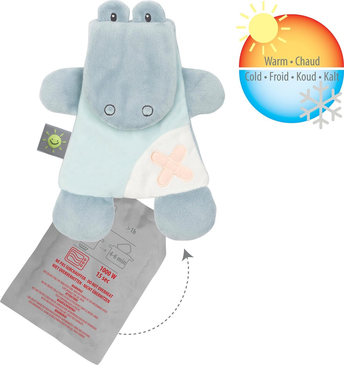 Nattou Krokodil Buddiezzz - Warmte en Koude Knuffel met Gelpack - 35 cm - Groen
