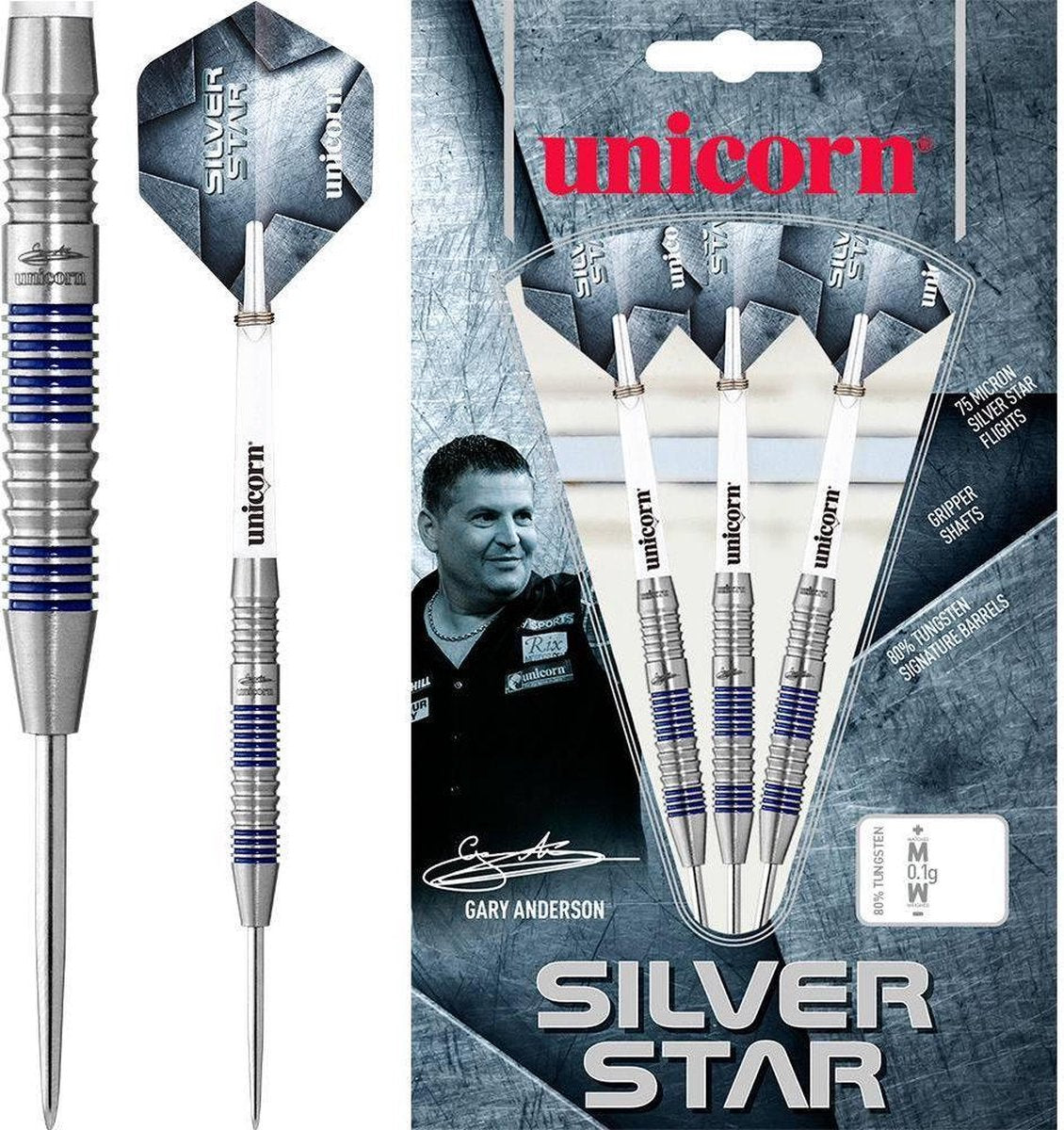 Unicorn - Silverstar Gary Anderson P2 80% - 22 gram - dartpijlen