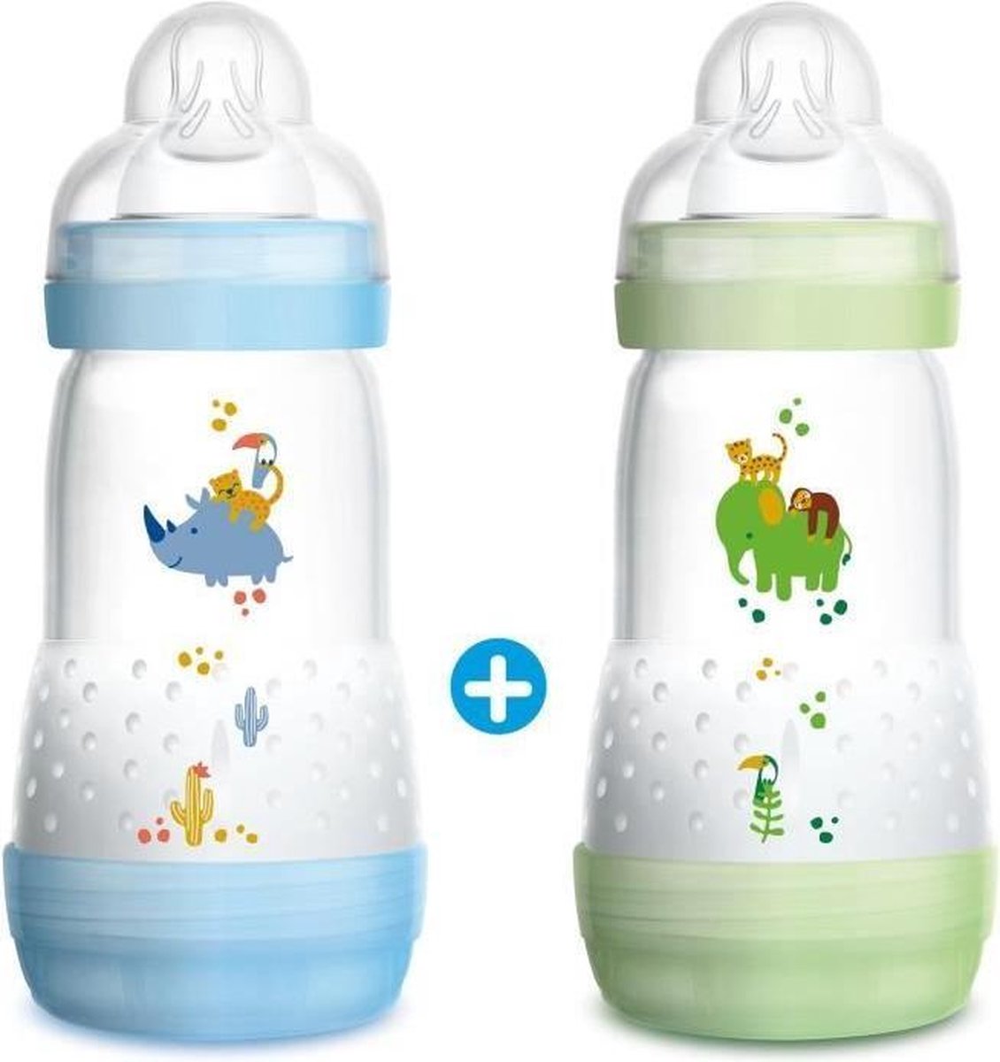 MAM Anti-Colic Easy Start-fles - 260 ml - 0 tot 6 maanden - Flow speen 2 - verpakking van 2 - Boy