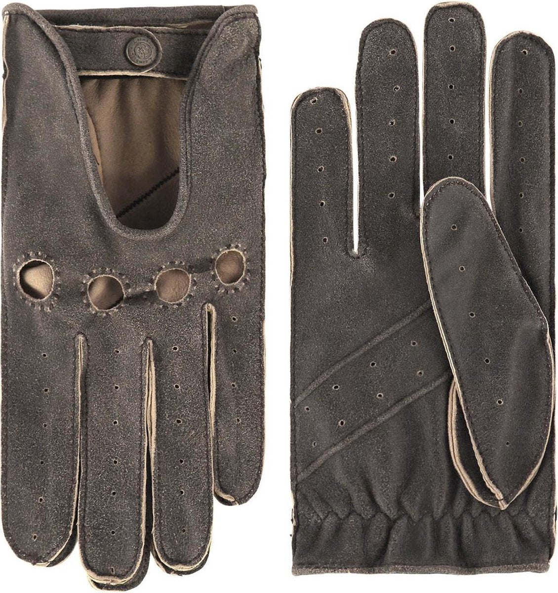 Vintagelook leren autohandschoenen heren model Gladstone Color: Espresso