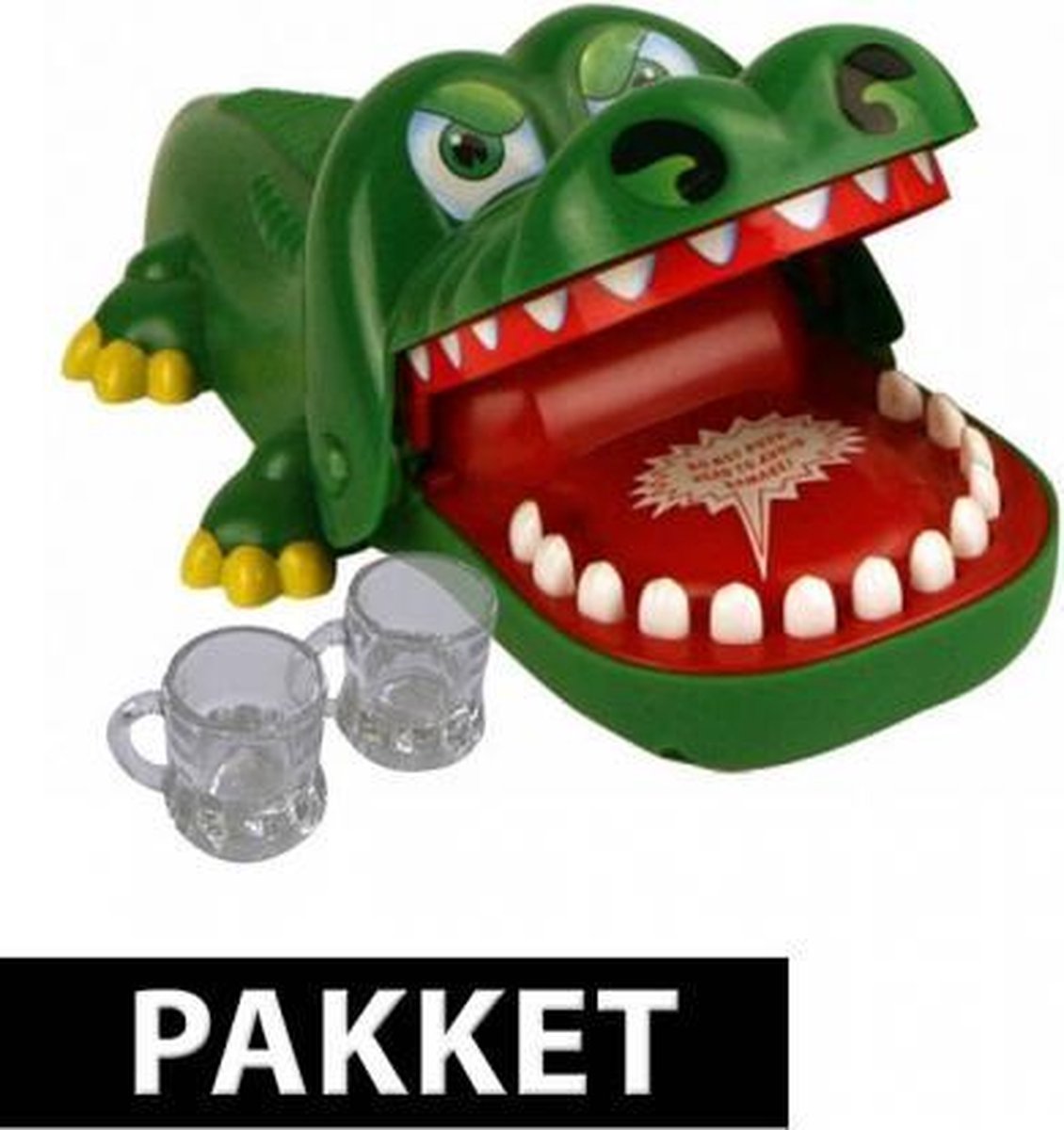 Krokodil drankspel/drinkspel met 6 shotglaasjes