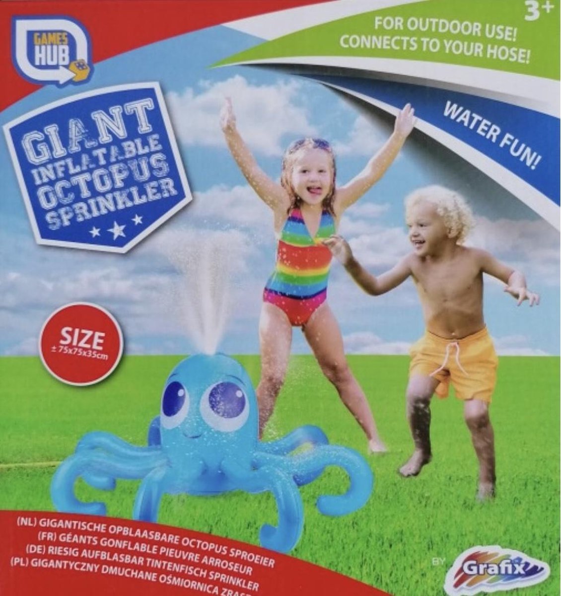 Octopus sproeier opblaasbaar - waterfun- outdoor