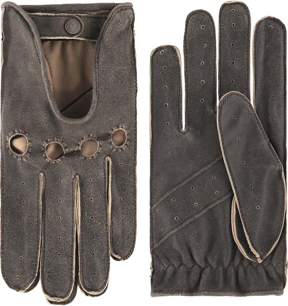 Vintagelook leren autohandschoenen heren model Gladstone Color: Espresso