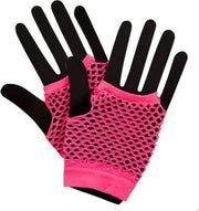 Visnet handschoenen neon roze