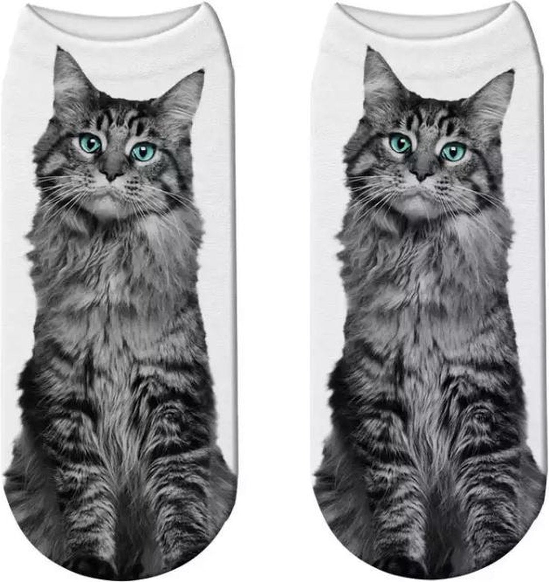 Enkelsokken Kat - kattensokken - fotoprint enkelsokken - Unisex - Maat 36-41