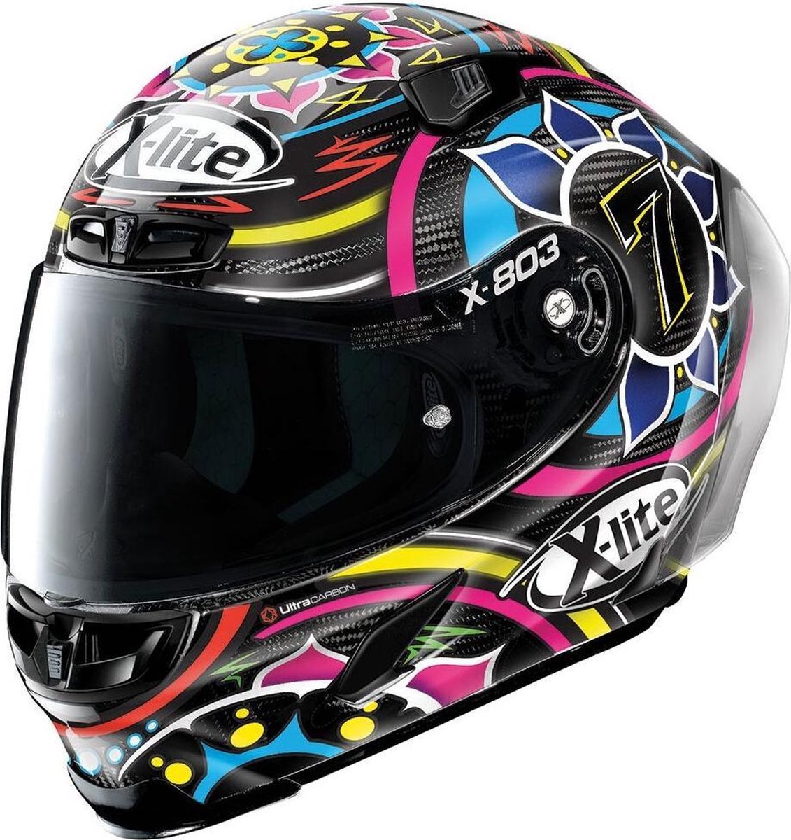 X-Lite X-803 RS Ultra Carbon 23 Davies Carbon Black Pink Blue Red Full Face Helmet 2XL