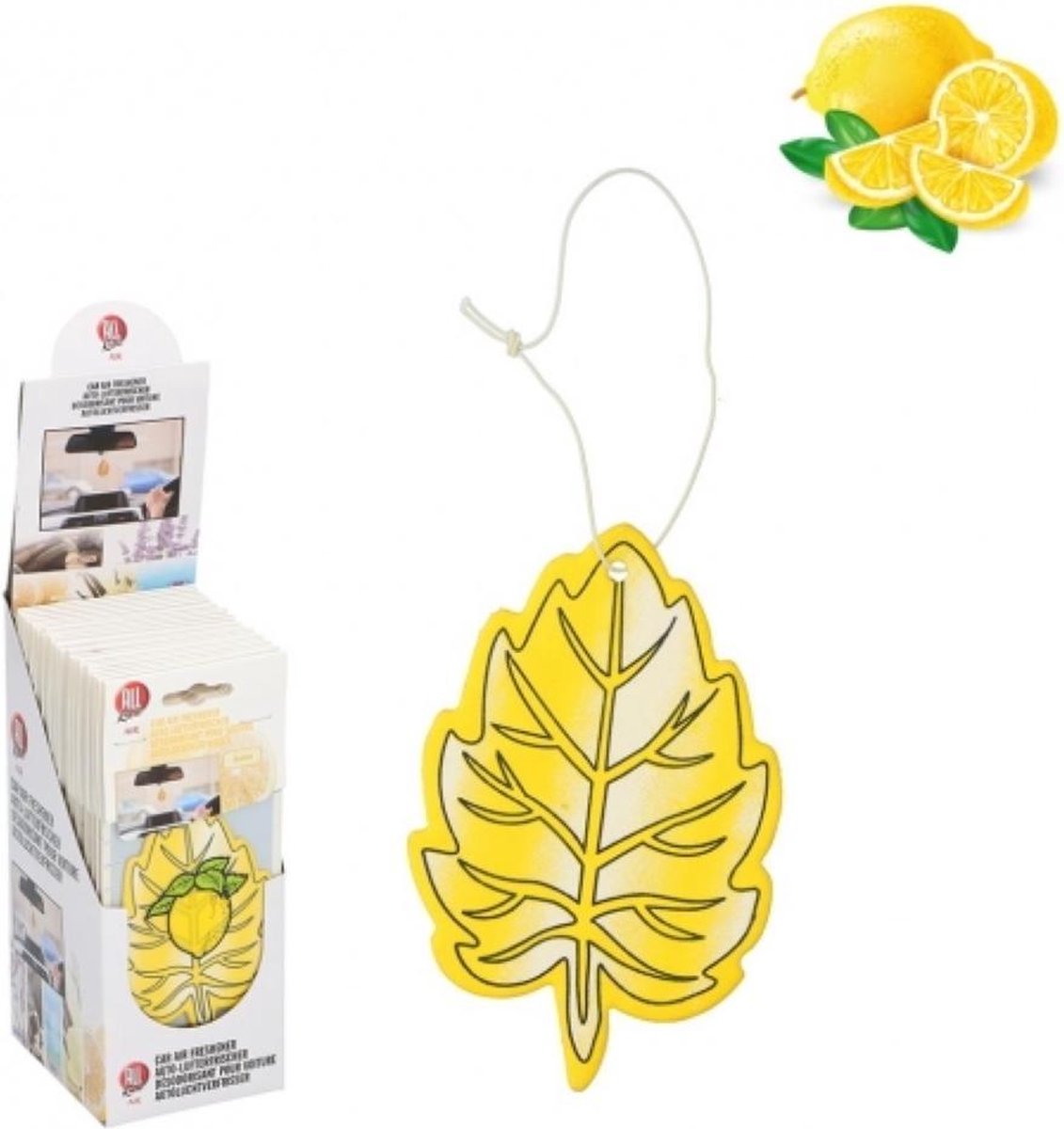 Dunlop Autoluchtverfrisser Leaf - Lemon - met ophanglus
