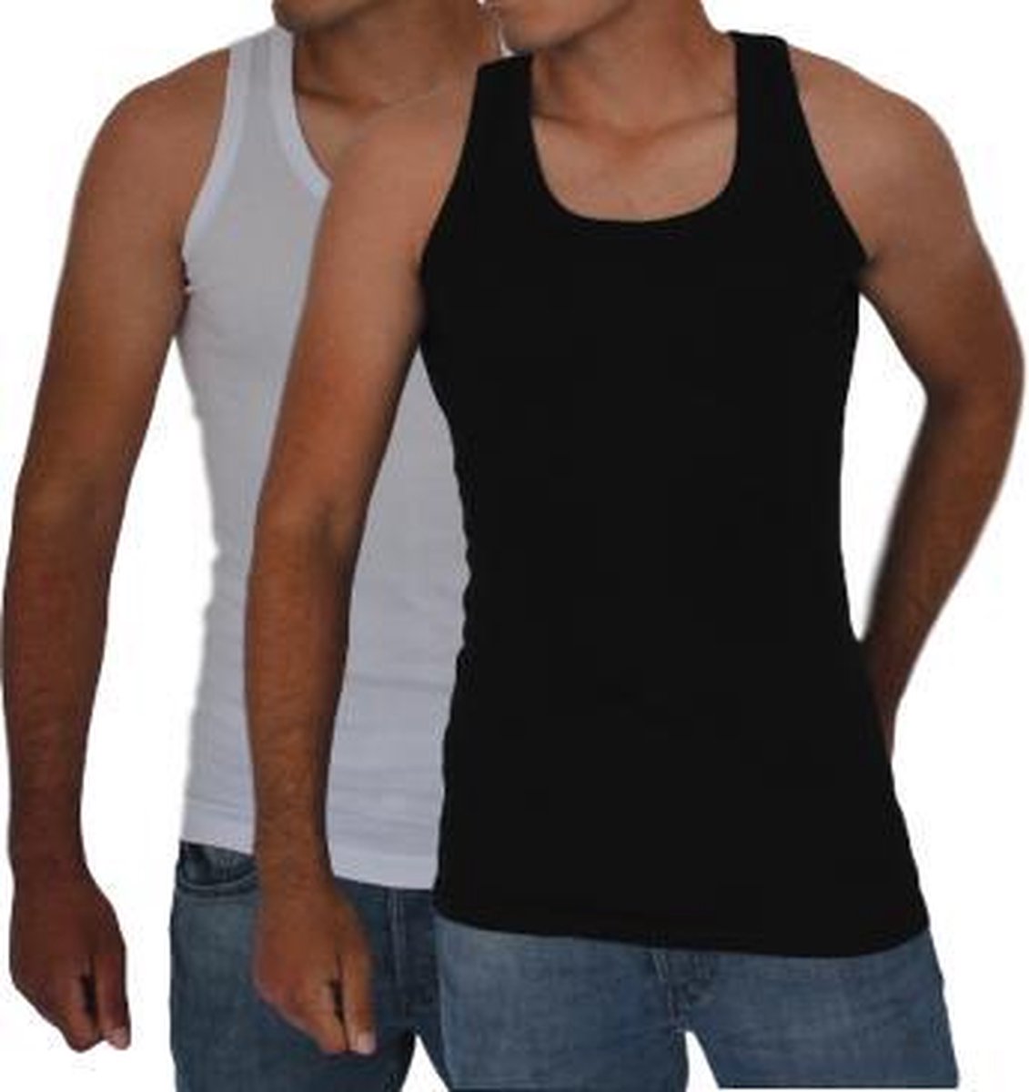 2 stuks Bonanza hemd - Regular - Zwart/Wit - M/L