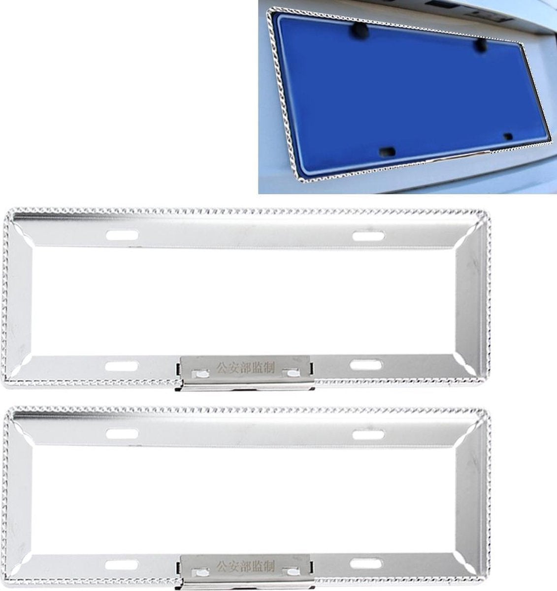 2 STKS Auto Kenteken Frames Auto Styling Kenteken Frame Magnesiumlegering Universele Kentekenplaathouder Auto-accessoires (zilver)