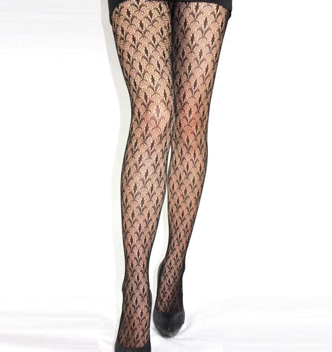 Zwarte Fantasie Panty - Lelie