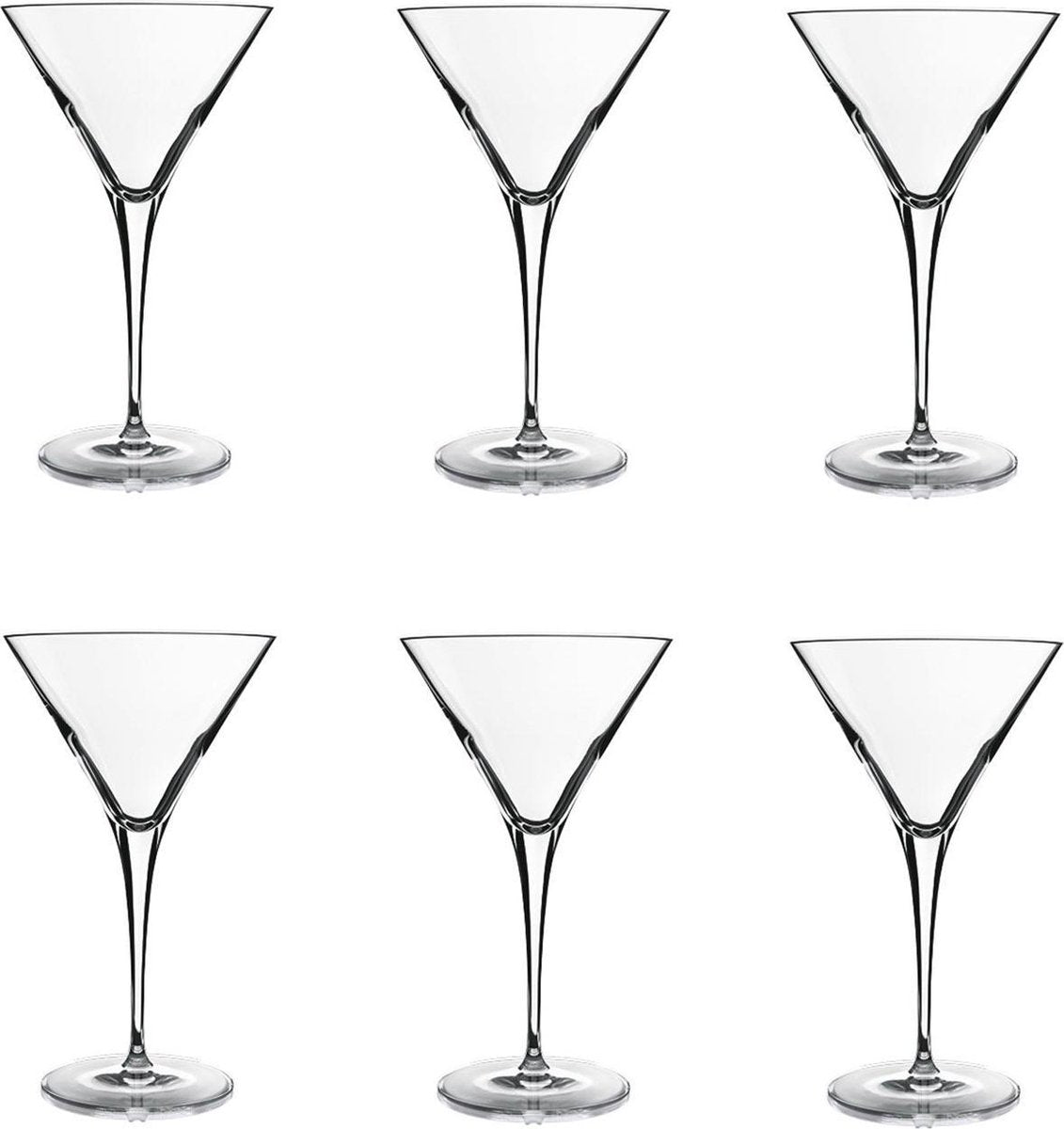 Luigi Bormioli - Set van 6 Luxe Martini glazen - Indrukwekkende glazen van maar liefst 20cm hoog  en 12cm breed  - Ultra helder en zuiver kristalglas - 30cl - Made in Italy