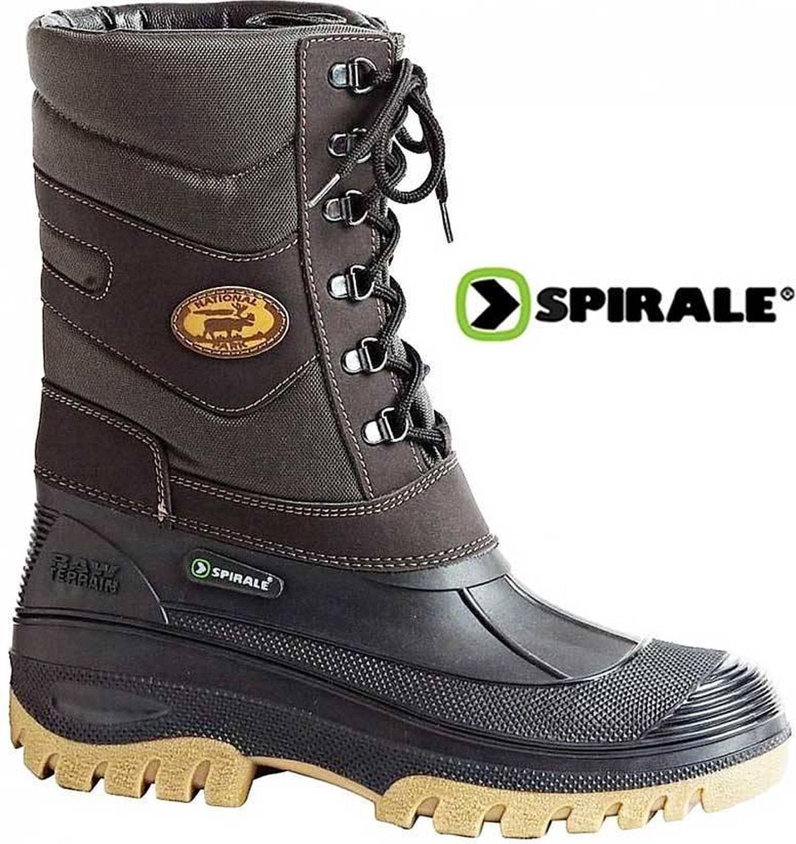 Spirale Raw Terrain Bruin-Groen Gevoerde Laarzen Uniseks - maat 44
