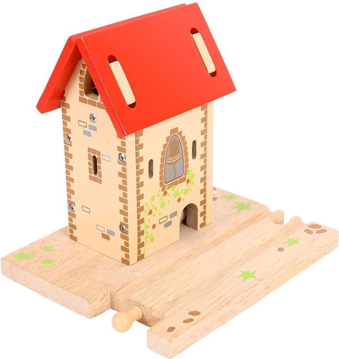 BIGJIGS Treinset Treinbaan Houten klokkentoren - Hout