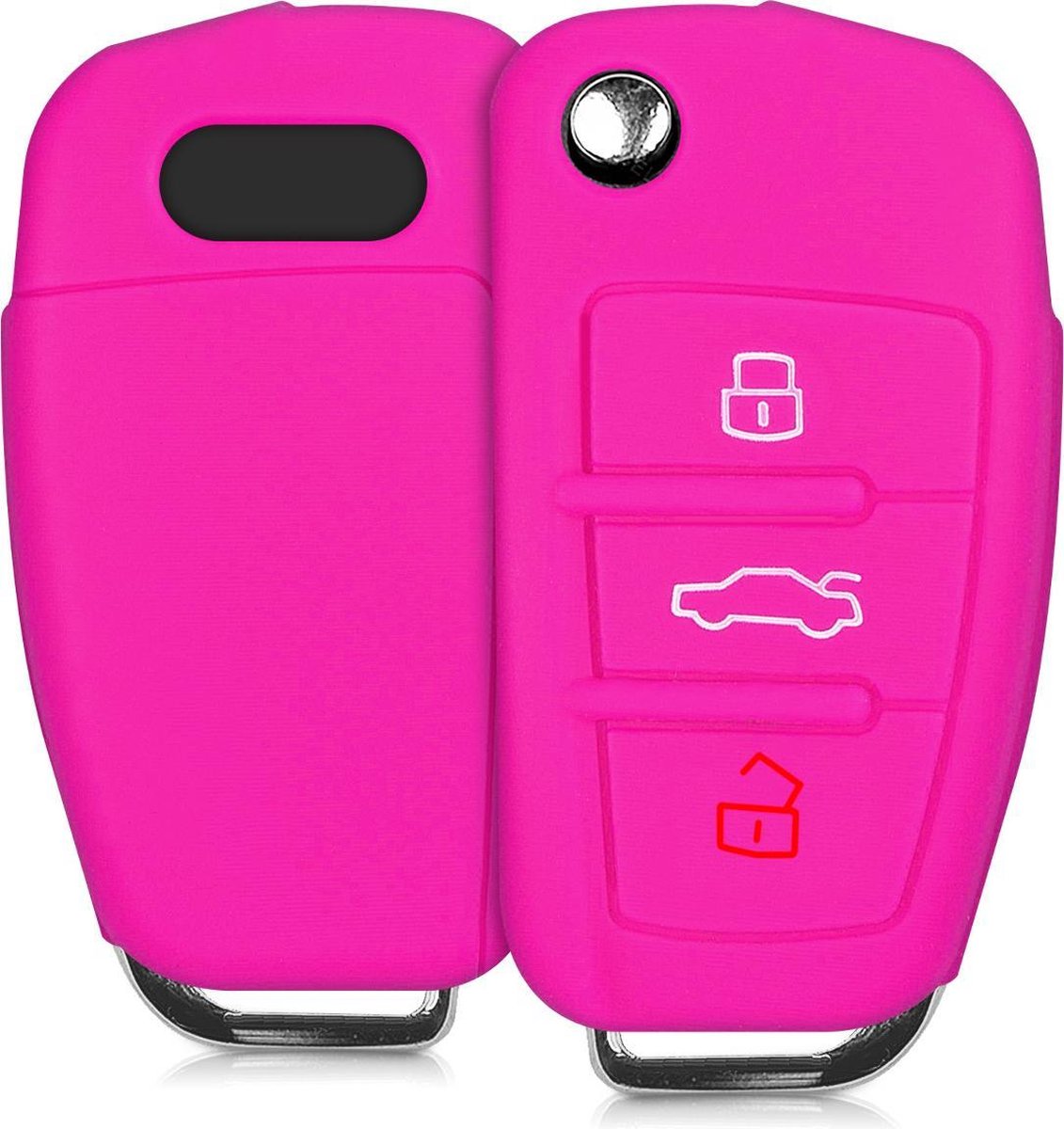 kwmobile autosleutelhoes voor Audi 3-knops autosleutel - Siliconen beschermhoes in roze