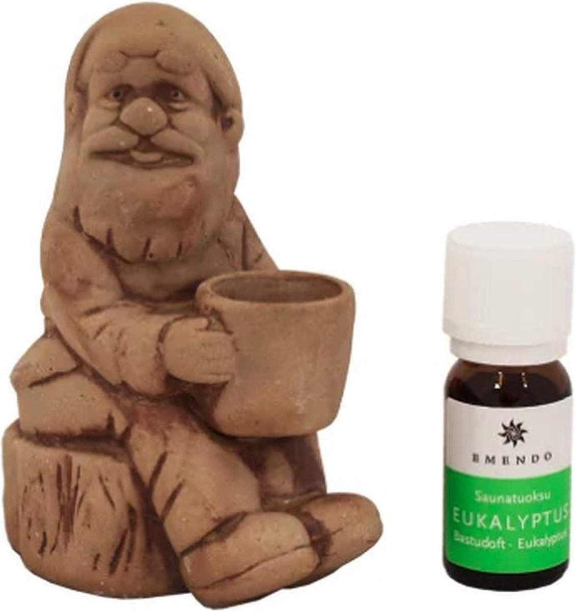 Emendo - Saunatonttu - Sauna kabouter zittend + 10ml Eucalyptus